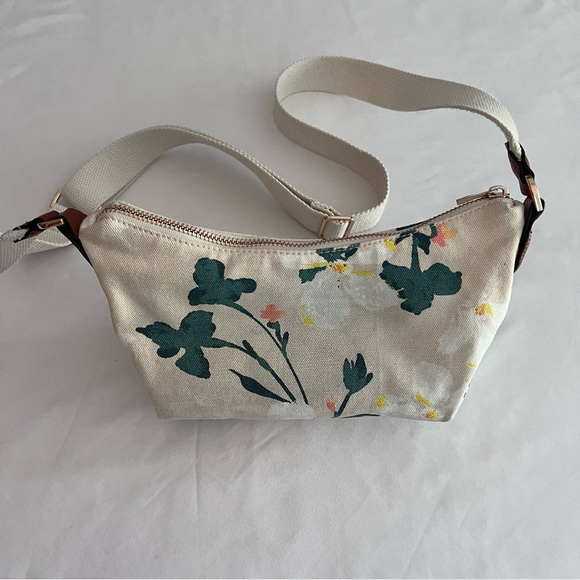 a new day Bags Floral Print Beige Zip Closure Crossbody Bag A New